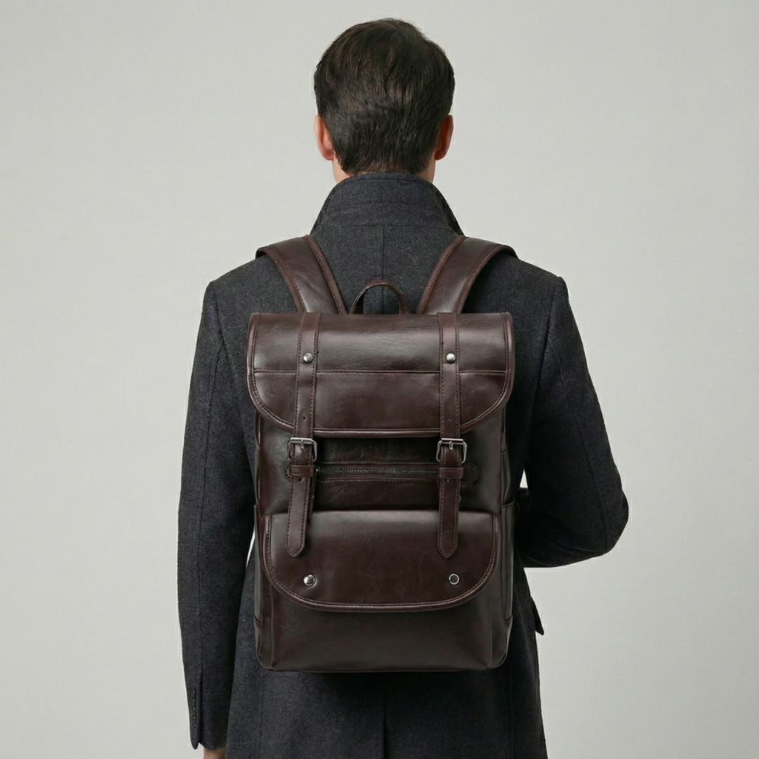Luxury Waterproof PU Leather Travel Backpack – Spacious, Durable & Travel-Ready