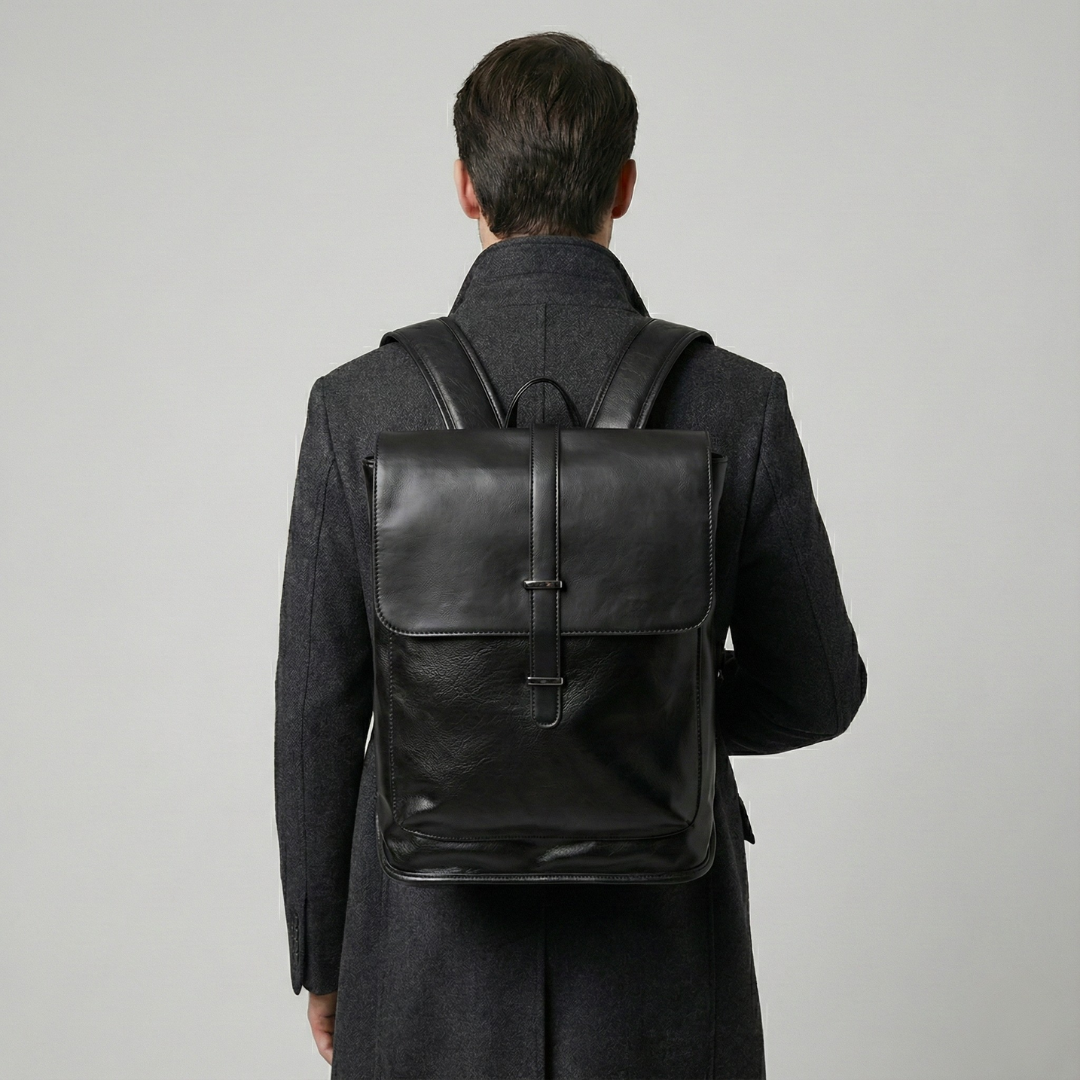 Luxury PU Leather Backpack – Large-Capacity Travel, School & Laptop Shoulder Bag