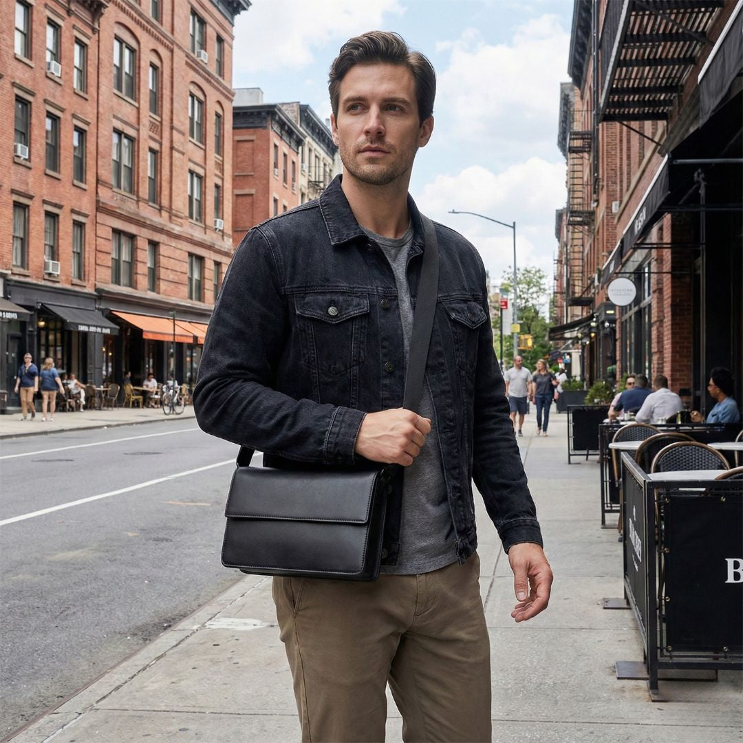 Minimalist PU Leather Flap Crossbody – Compact Square Shoulder & Everyday Messenger Bag