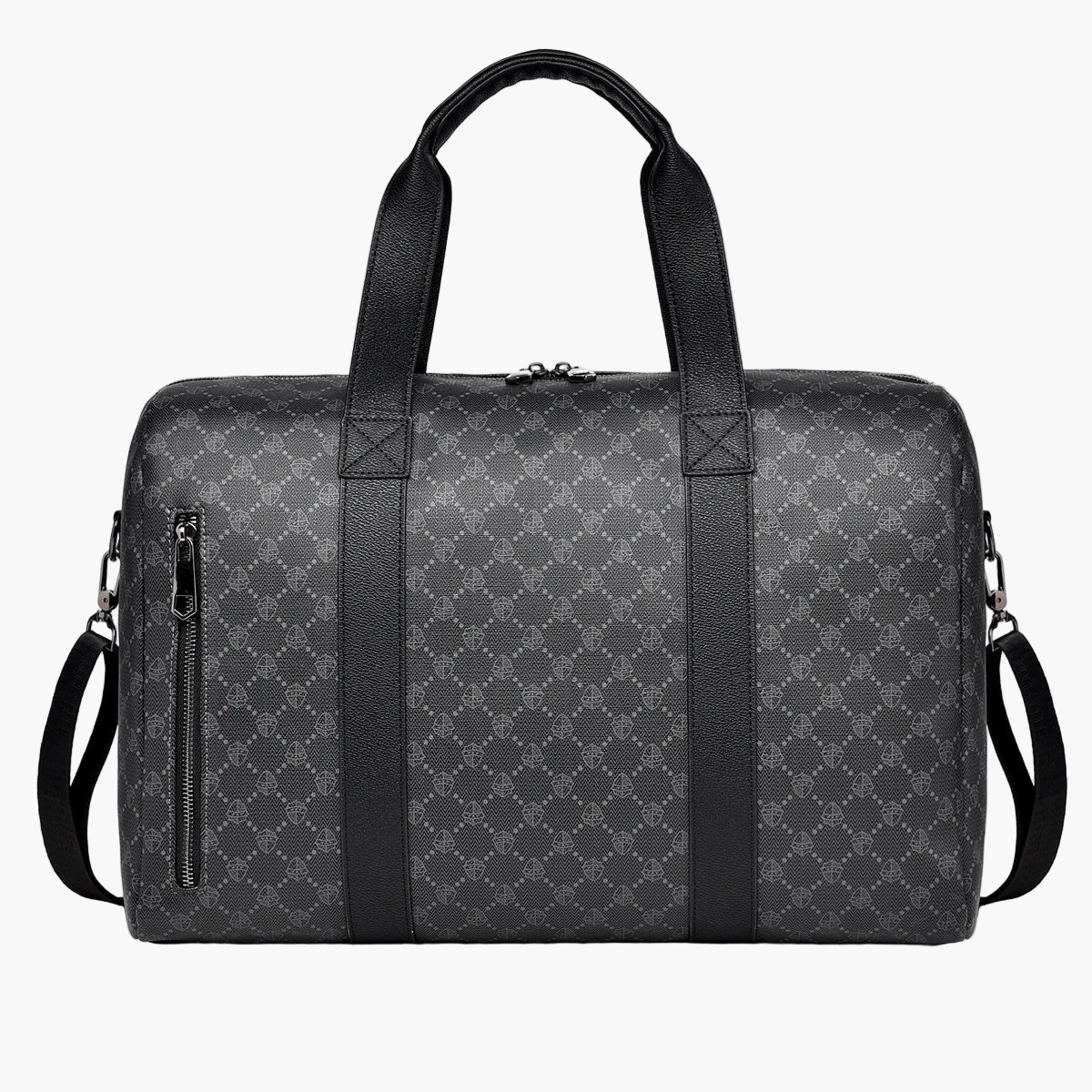 Large-Capacity Plaid PVC Crossbody Tote – Waterproof Business & Travel Shoulder Bag