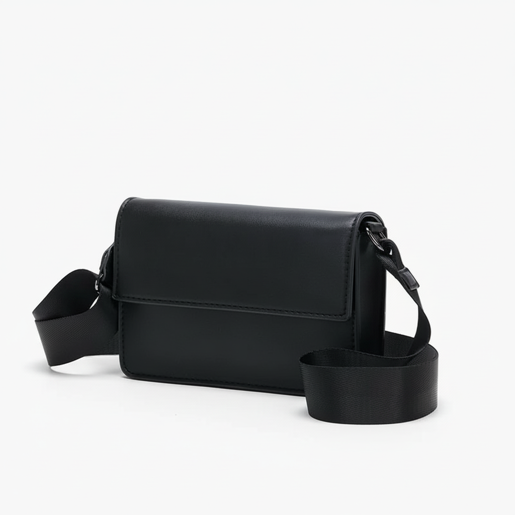 Minimalist PU Leather Flap Crossbody – Compact Square Shoulder & Everyday Messenger Bag