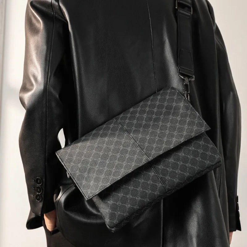 Plaid Floral PU Leather Crossbody Bag – Luxury Flap Shoulder Sling Satchel