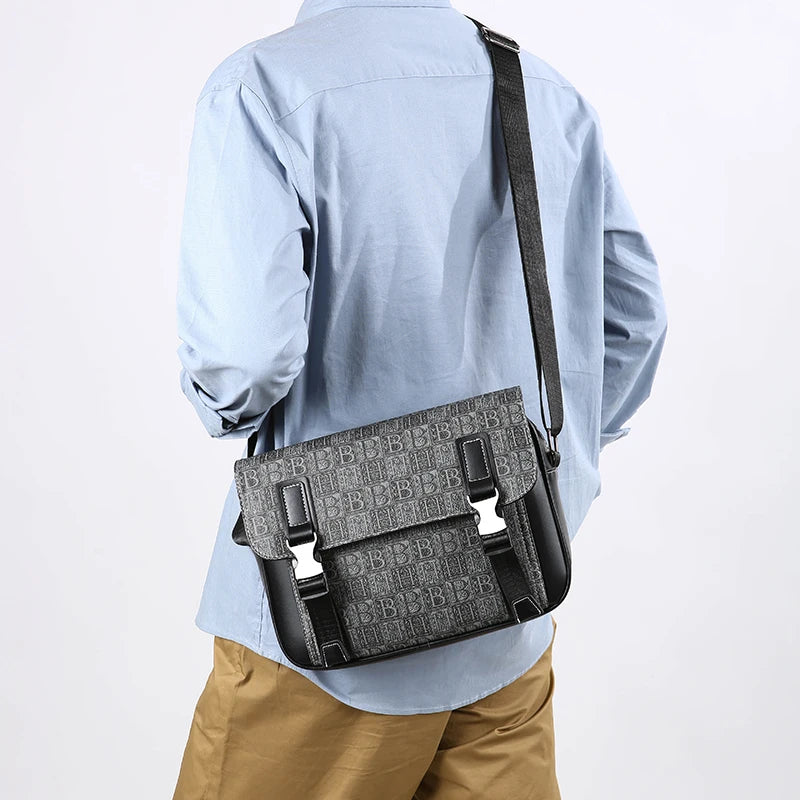 Luxury Patterned Flap Messenger Bag – Durable Soft PU Leather Shoulder Tote